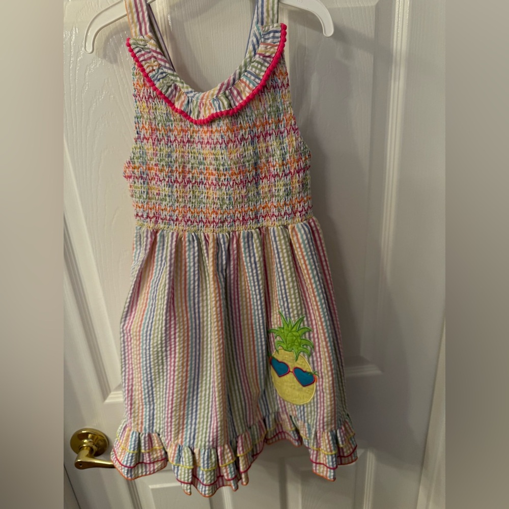 Good Lad Multicolor Striped Dress with Pineapple Accent